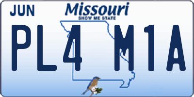 MO license plate PL4M1A
