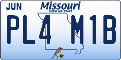 MO license plate PL4M1B
