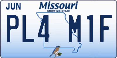 MO license plate PL4M1F