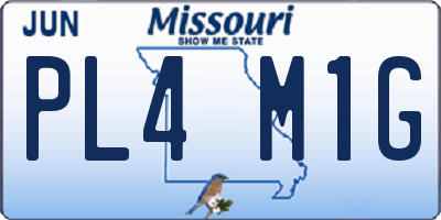 MO license plate PL4M1G