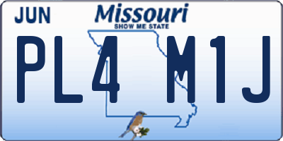 MO license plate PL4M1J