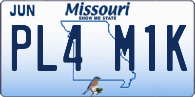 MO license plate PL4M1K