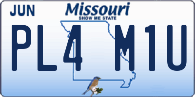 MO license plate PL4M1U