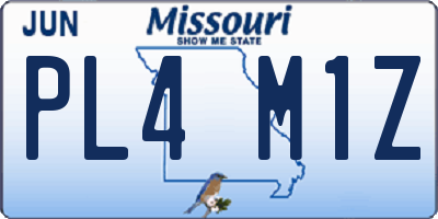MO license plate PL4M1Z