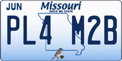 MO license plate PL4M2B