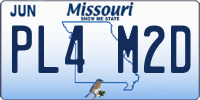 MO license plate PL4M2D