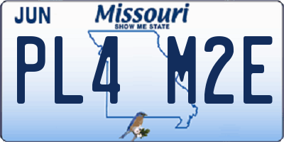 MO license plate PL4M2E