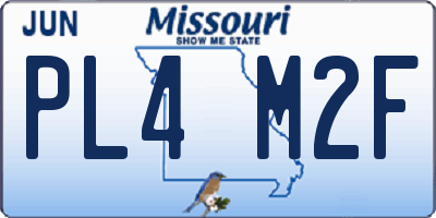 MO license plate PL4M2F