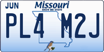 MO license plate PL4M2J