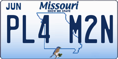 MO license plate PL4M2N