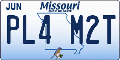MO license plate PL4M2T
