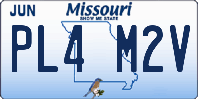 MO license plate PL4M2V
