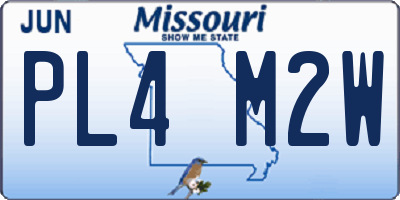 MO license plate PL4M2W