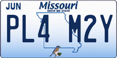 MO license plate PL4M2Y