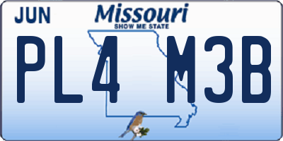 MO license plate PL4M3B