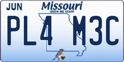 MO license plate PL4M3C