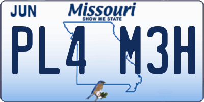 MO license plate PL4M3H