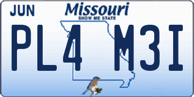 MO license plate PL4M3I