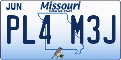 MO license plate PL4M3J