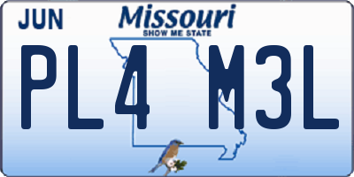 MO license plate PL4M3L