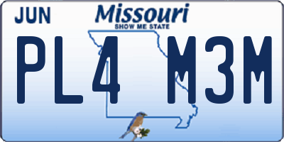 MO license plate PL4M3M