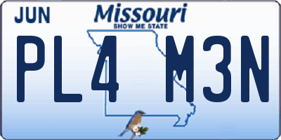 MO license plate PL4M3N