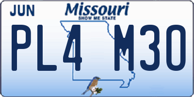 MO license plate PL4M3O