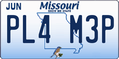 MO license plate PL4M3P
