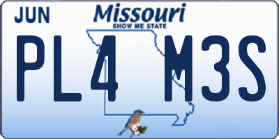 MO license plate PL4M3S