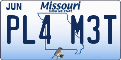 MO license plate PL4M3T