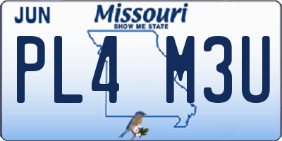 MO license plate PL4M3U