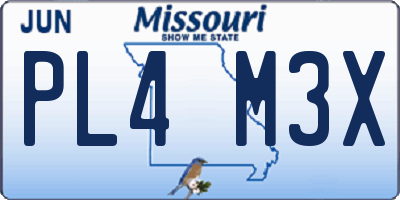 MO license plate PL4M3X