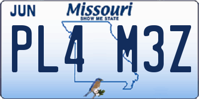 MO license plate PL4M3Z