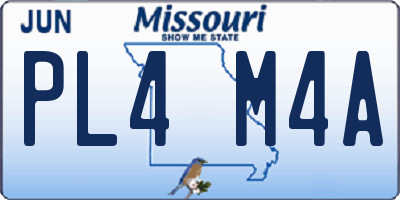 MO license plate PL4M4A