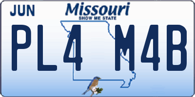 MO license plate PL4M4B