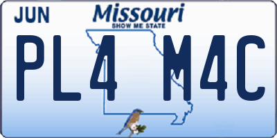 MO license plate PL4M4C