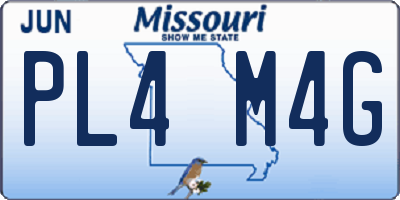 MO license plate PL4M4G