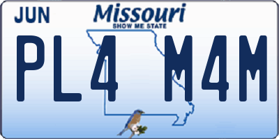 MO license plate PL4M4M