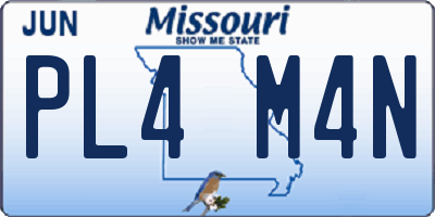 MO license plate PL4M4N