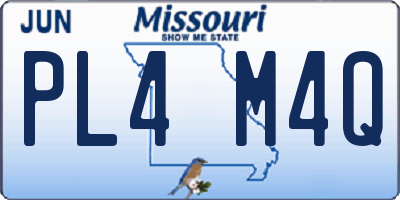 MO license plate PL4M4Q
