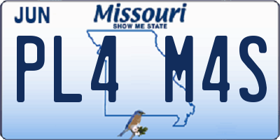 MO license plate PL4M4S