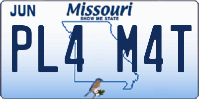 MO license plate PL4M4T