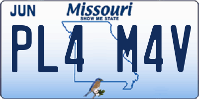 MO license plate PL4M4V