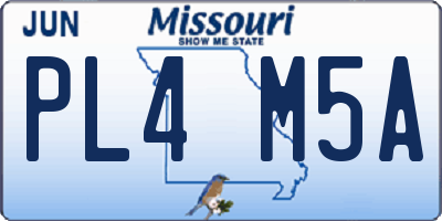 MO license plate PL4M5A