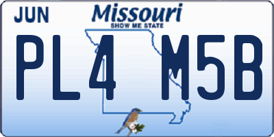 MO license plate PL4M5B