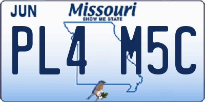 MO license plate PL4M5C