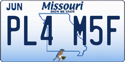 MO license plate PL4M5F