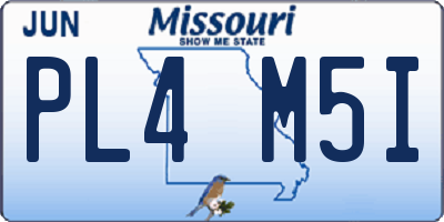 MO license plate PL4M5I