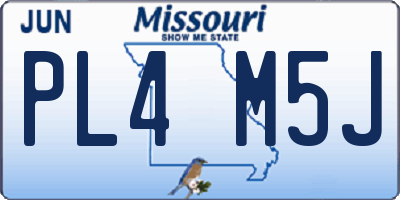 MO license plate PL4M5J