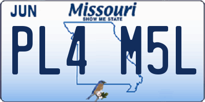 MO license plate PL4M5L